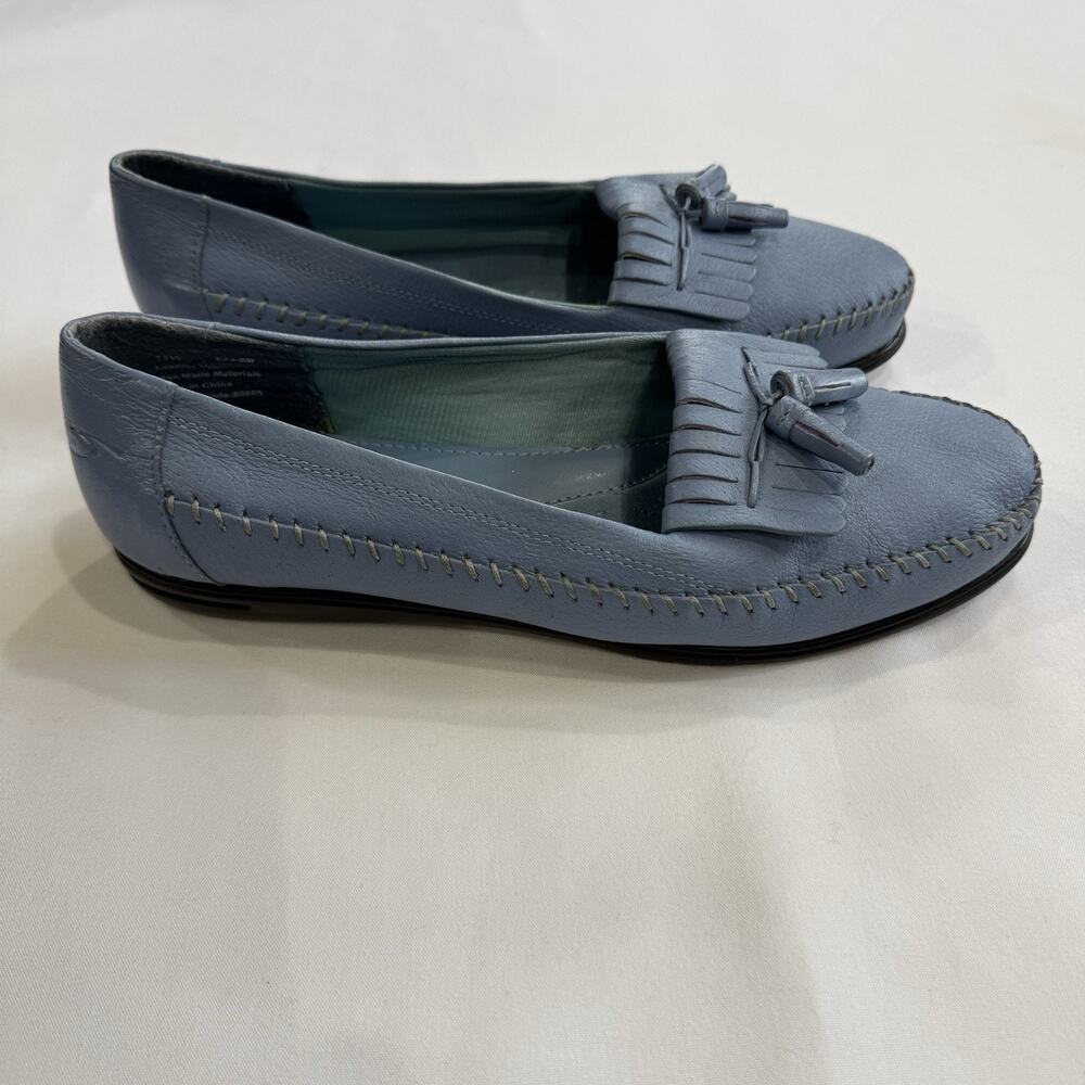 Dr. Scholl's Blue Tassel Leather Loafer SZ 11W Double Air Pillo Insoles - Picture 15 of 15